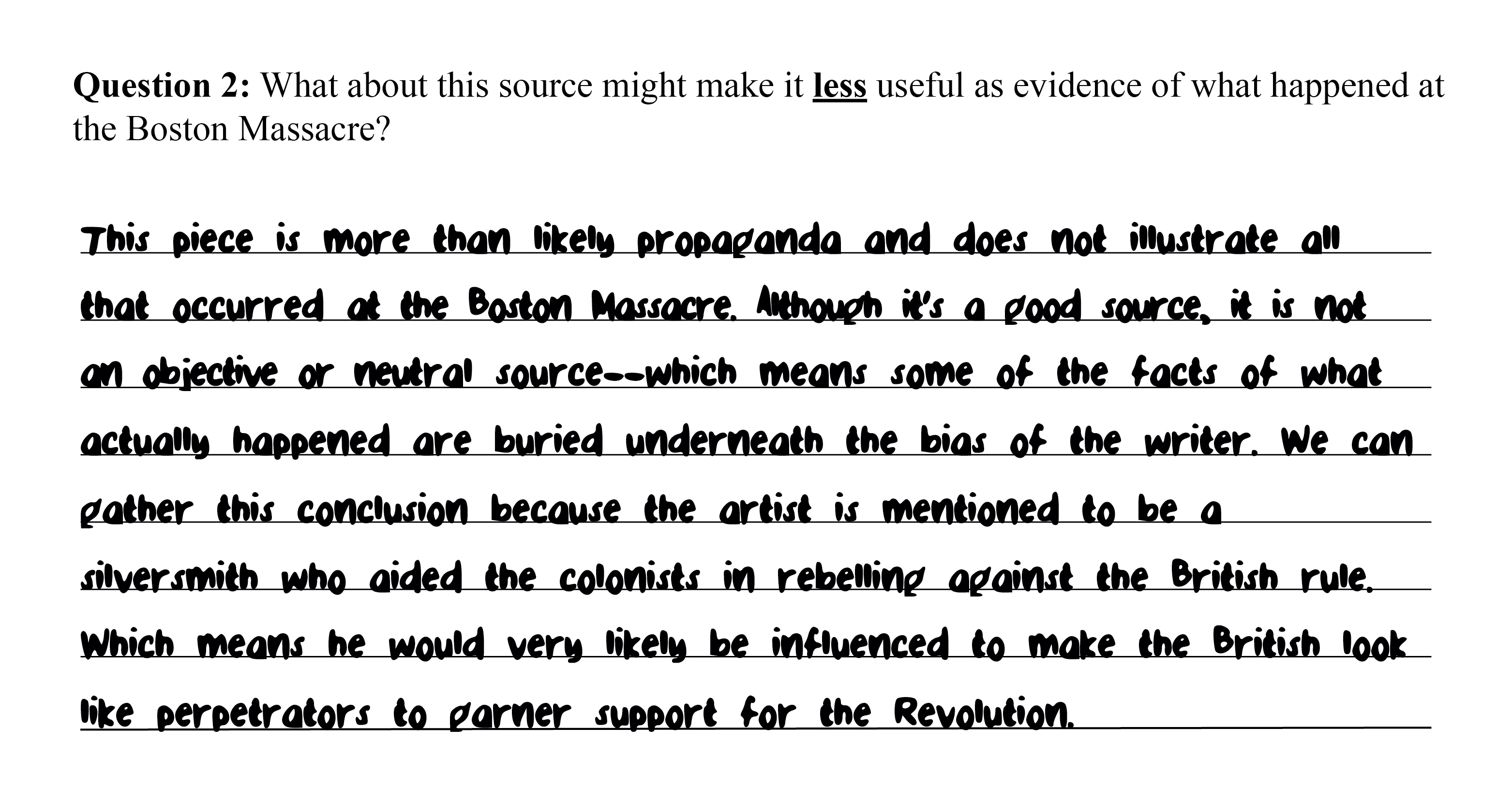 Sample response