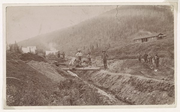 Gold miners in California image
