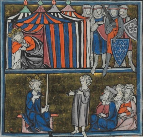 Image: Illustration from the 13th century manuscript of Middle Ages romance stories by Robert de Boron. From the World Digital Library.