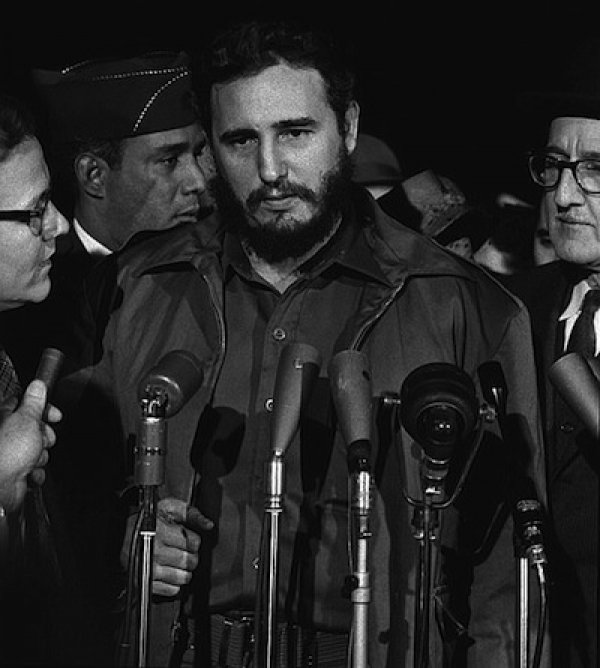 Image: Photo of Fidel Castro arriving in Washington, D.C., in April 1959. From the Library of Congress.