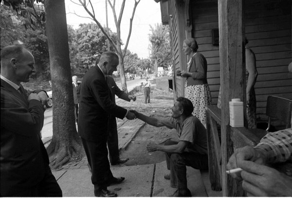 Image: Photo from President Johnson's poverty tour taken by Cecil Saughton in 1964. From the Wikimedia Commons.