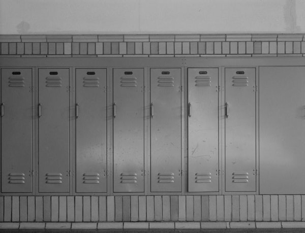 Image: Photo of elementary school lockers taken by Jayne Henderson Fiegel and Nathan Prichard in Louisville, KY, 1992. From the Library of Congress.