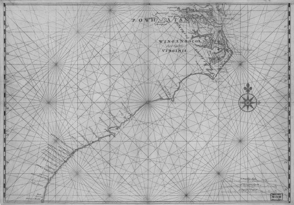 Image: Map of Atlantic Coast of North America from the Chesapeake Bay to Florida by Joan Vinckeboons, 1639?. From the Library of Congress.