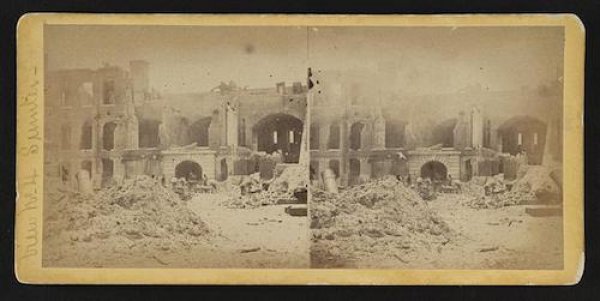 Image: Photograph of Fort Sumter after the bombardment, dated between 1861-1865. From the Library of Congress.