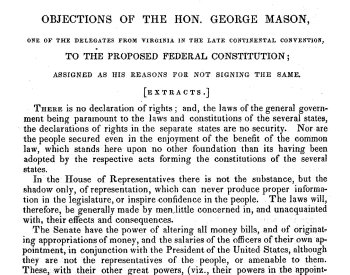 George Mason's Objections image