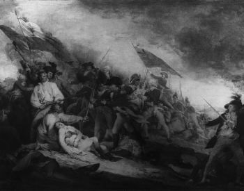 Reprint of a painting of the Battle of Bunker Hill by John Trumbull