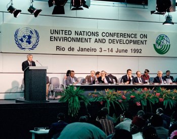 Photograph of United Nations Conference on Environment and Development in Rio de Janeiro, Brazil, in 1992. From the United Nations.