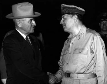 Image: Photograph of President Truman and General MacArthur by the U.S. Department of State, 1950. From the Wikimedia Commons.