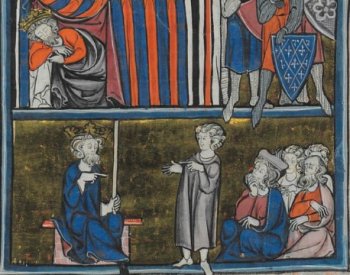 Image: Illustration from the 13th century manuscript of Middle Ages romance stories by Robert de Boron. From the World Digital Library.
