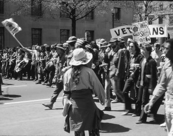 Image: Photo of 1971 protest against the Vietnam War in Washington, D.C., taken by Leena Krohn. From the Wikimedia Commons.