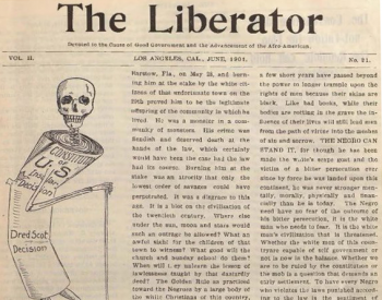Image: Issue of The Liberator from June 1901. From the J. L. Edmonds Project, accessed from the Internet Archive.
